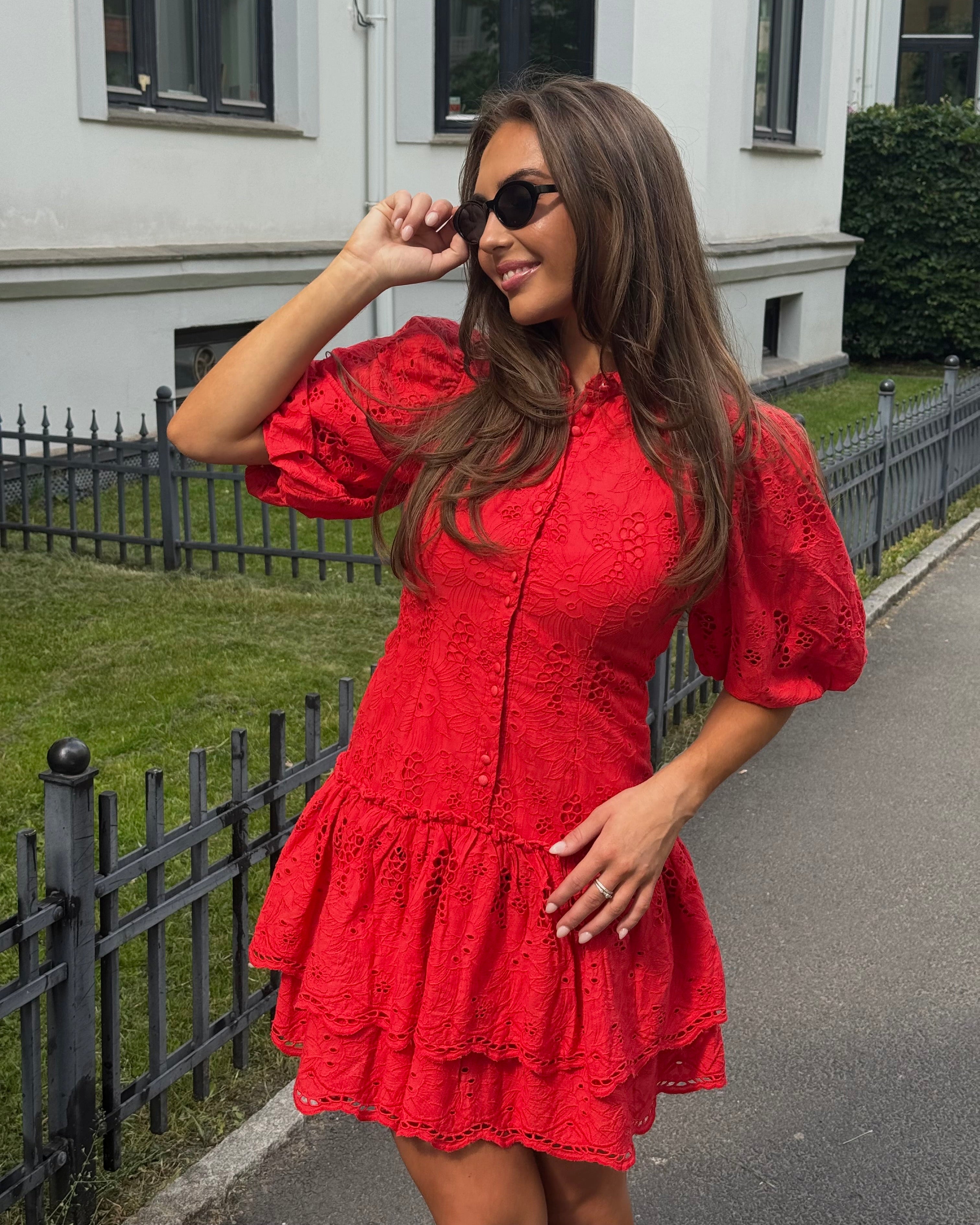 VISMILLA Short Dress - Hibiscus